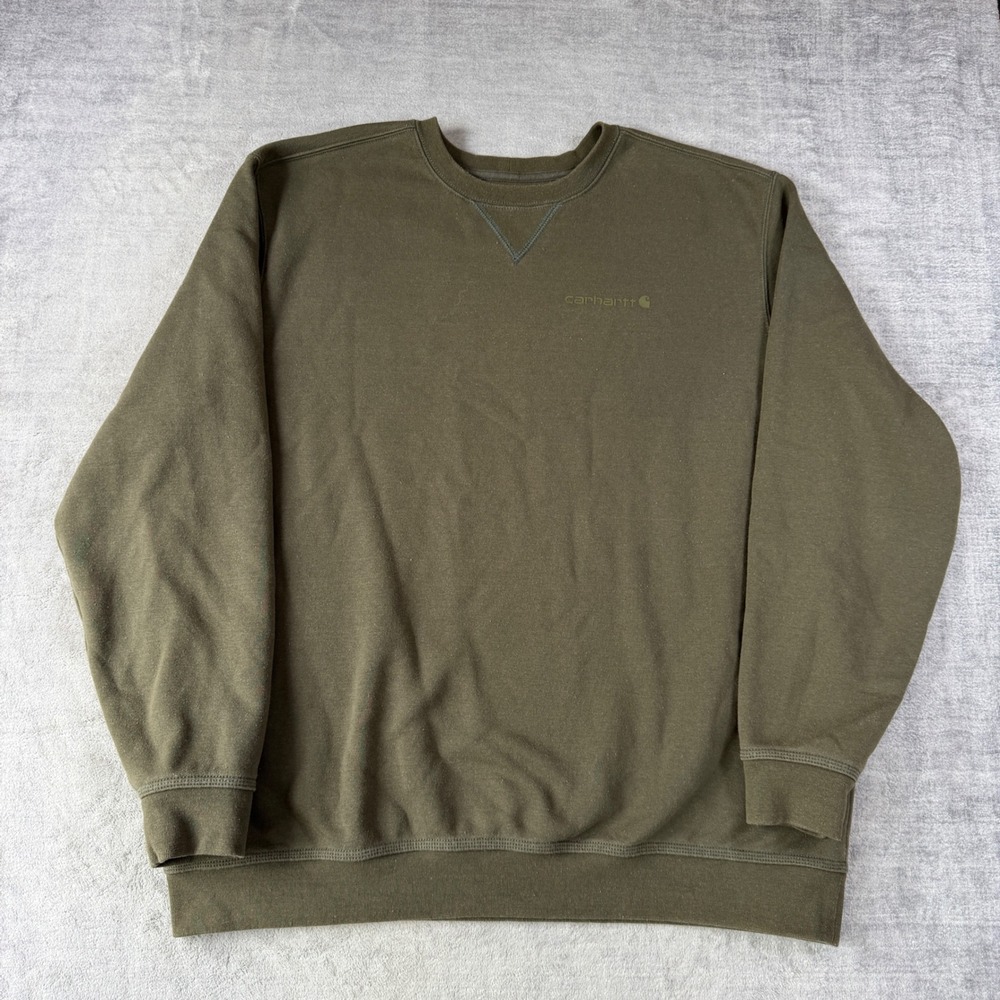 Carhartt Sweatshirt Mens XL Olive Green Original Fit Crewneck Workwear Pullover